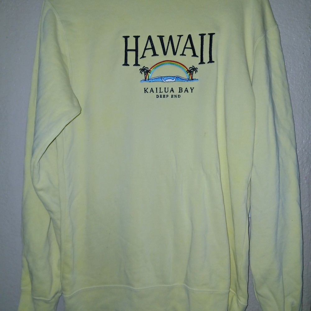 Hawaii Kailua Bay Men's Crewneck Sweater - Soft Yellow